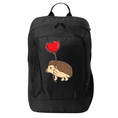 Hedgehog With Heart Balloon Valentines Day Gift City Backpack
