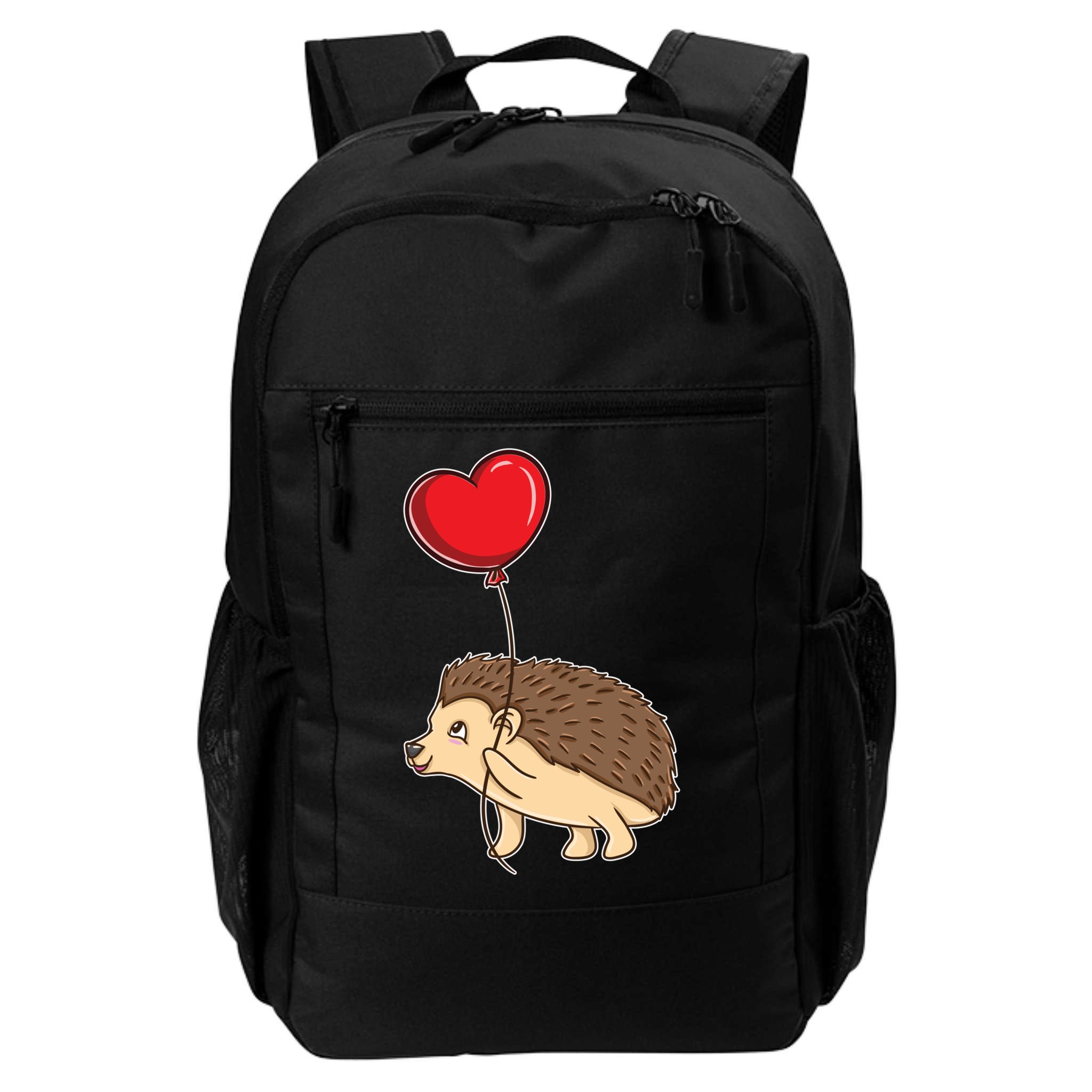 Hedgehog With Heart Balloon Valentines Day Gift Backpack