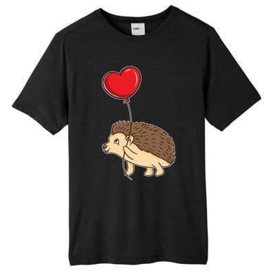 Hedgehog With Heart Balloon Valentines Day Gift Tall Fusion ChromaSoft Performance T-Shirt