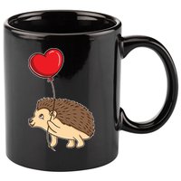 Hedgehog With Heart Balloon Valentines Day Gift 11oz C Handle Ceramic Mug