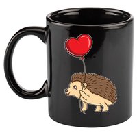 Hedgehog With Heart Balloon Valentines Day Gift 11oz C Handle Ceramic Mug