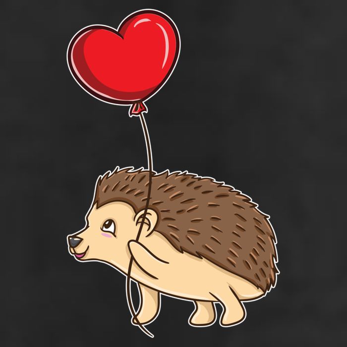 Hedgehog With Heart Balloon Valentines Day Gift 11oz C Handle Ceramic Mug