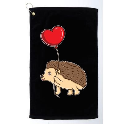 Hedgehog With Heart Balloon Valentines Day Gift Golf Towel