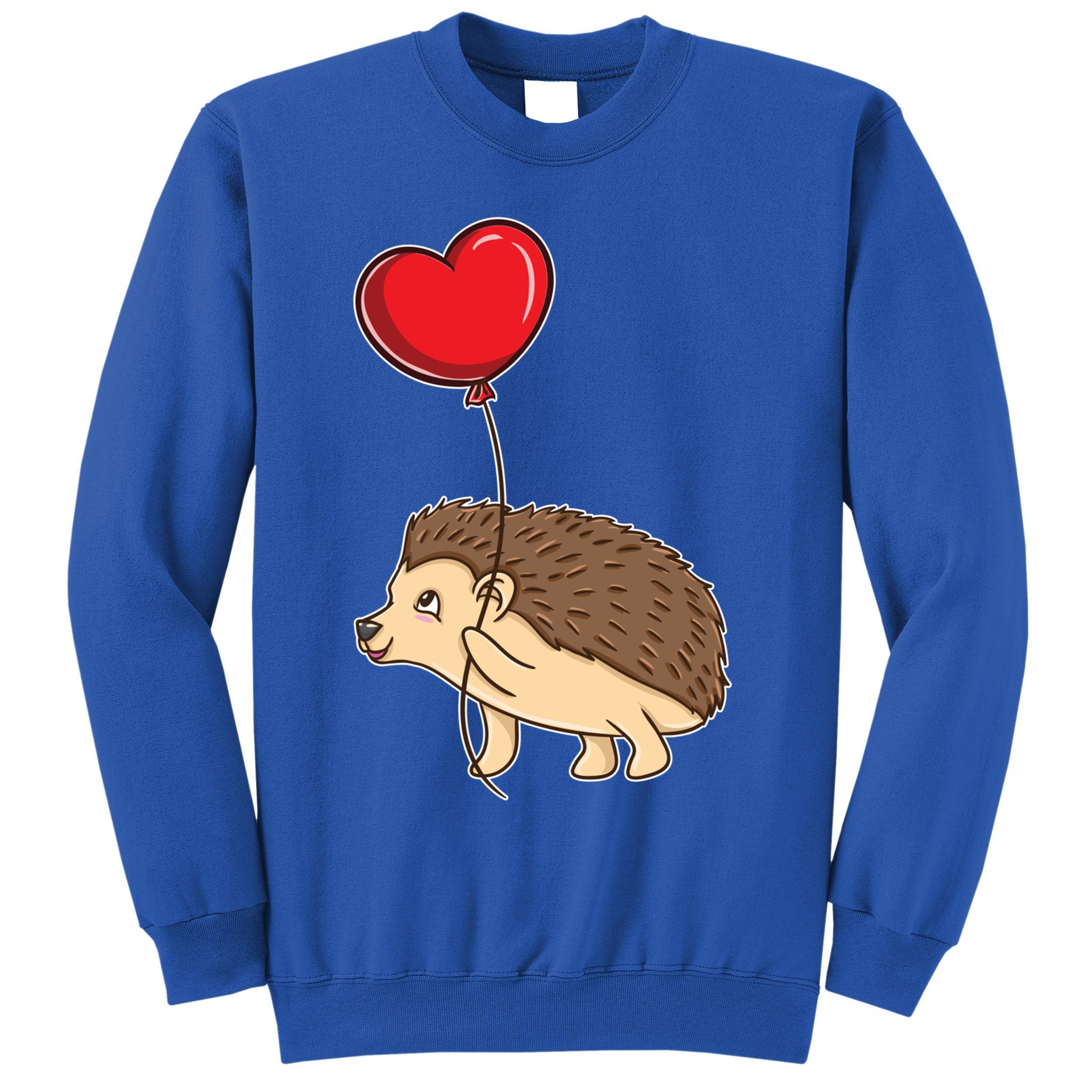 Hedgehog With Heart Balloon Valentines Day Gift Sweatshirt