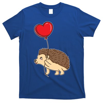 Hedgehog With Heart Balloon Valentines Day Gift T-Shirt