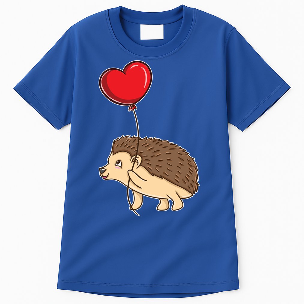 Hedgehog With Heart Balloon Valentines Day Gift Tall T-Shirt