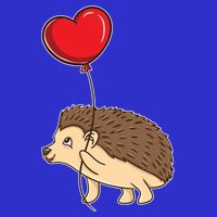 Hedgehog With Heart Balloon Valentines Day Gift 16 in Basic Backpack