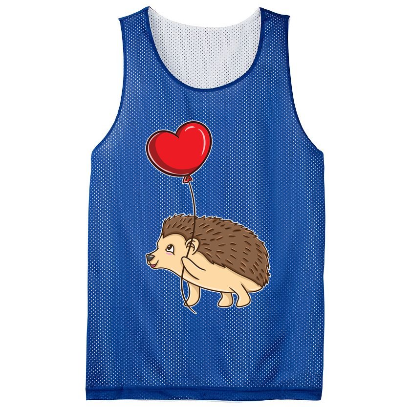 Hedgehog With Heart Balloon Valentines Day Gift Mesh Reversible Basketball Jersey Tank