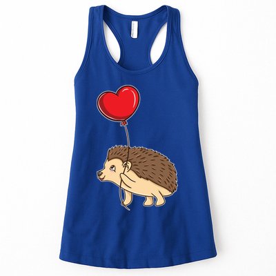 Hedgehog With Heart Balloon Valentines Day Gift Womens Tank Top