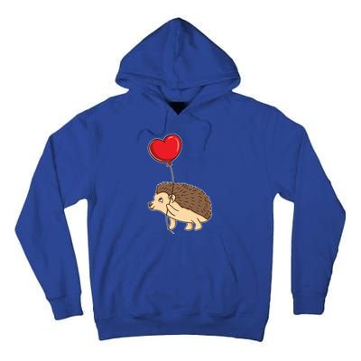 Hedgehog With Heart Balloon Valentines Day Gift Tall Hoodie