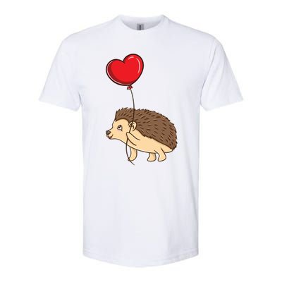 Hedgehog With Heart Balloon Valentines Day Gift Softstyle® CVC T-Shirt