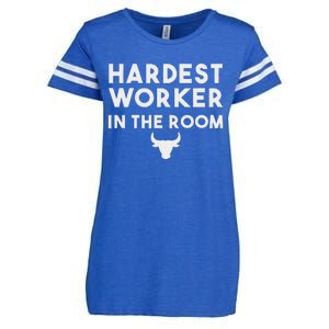 Hardest Worker In The Room Workout Motivation Enza Ladies Jersey Football T-Shirt