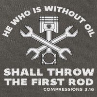 He Who Is Without Oil Shall Throw The First Rod Car Mechanic Cotton Canvas Backpack