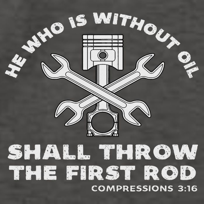 He Who Is Without Oil Shall Throw The First Rod Car Mechanic Vector Backpack