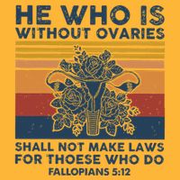 He Who Is Without Ovaries Shall Not Make Laws For Those Who Pom Pom 12in Knit Beanie
