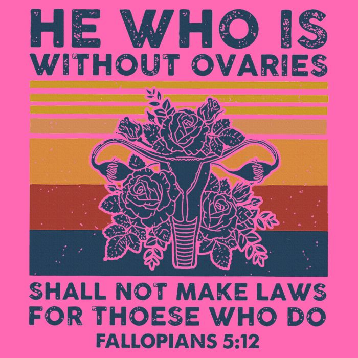 He Who Is Without Ovaries Shall Not Make Laws For Those Who Stripe Pom Pom Beanie