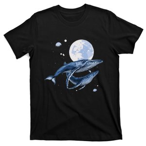 Humpback Whale In Space Funny Beluga Orca Blue Whale T-Shirt