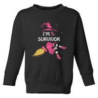 Halloween Witch I’M A Survivor Breast Cancer Ribbon Toddler Sweatshirt