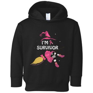 Halloween Witch I’M A Survivor Breast Cancer Ribbon Toddler Hoodie