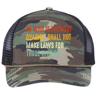 He Who Is Without Ovaries Shall Not Make Laws For Those Retro Rope Trucker Hat Cap