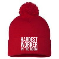 Hardest Worker In The Room Pom Pom 12in Knit Beanie