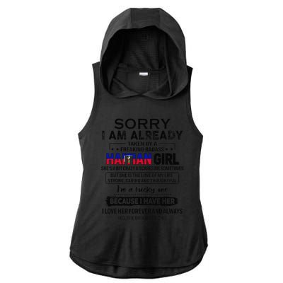 Haitian Wife IM Lucky One To Have A Haitian Ladies PosiCharge Tri-Blend Wicking Draft Hoodie Tank