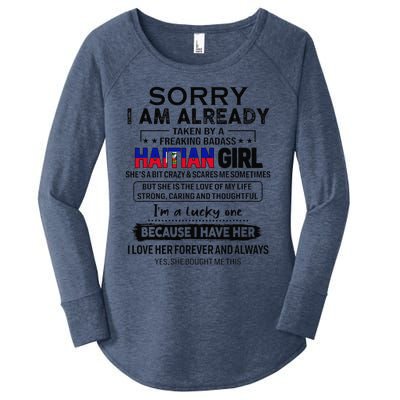 Haitian Wife IM Lucky One To Have A Haitian Women's Perfect Tri Tunic Long Sleeve Shirt