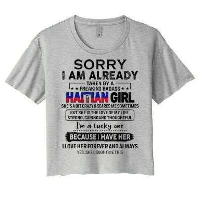 Haitian Wife IM Lucky One To Have A Haitian Women's Crop Top Tee