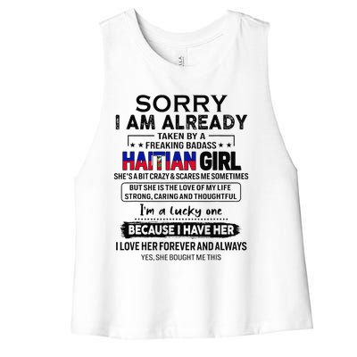 Haitian Wife IM Lucky One To Have A Haitian Women's Racerback Cropped Tank