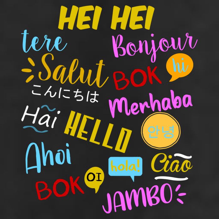 Hello Word In Different Languages Travel And Teacher 7 Panel Mesh Trucker Snapback Hat