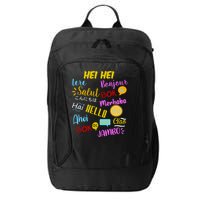 Hello Word In Different Languages Travel And Teacher City Backpack