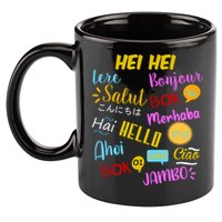 Hello Word In Different Languages Travel And Teacher 11oz C Handle Ceramic Mug