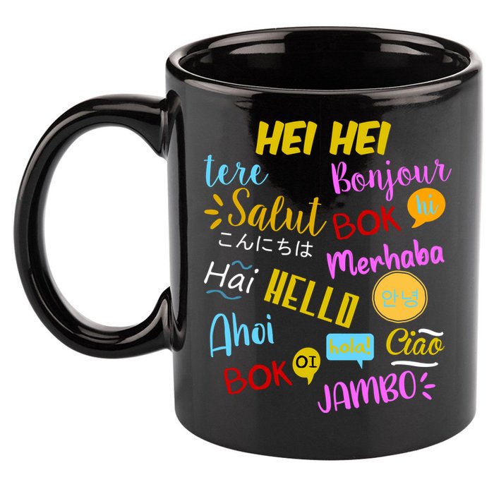 Hello Word In Different Languages Travel And Teacher 11oz C Handle Ceramic Mug