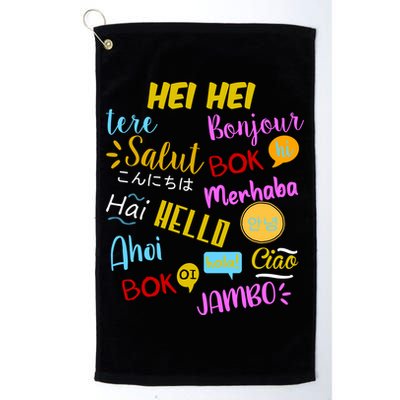 Hello Word In Different Languages Travel And Teacher Golf Towel