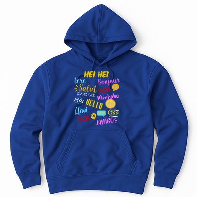 Hello Word In Different Languages Travel And Teacher Hoodie