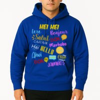Hello Word In Different Languages Travel And Teacher Hoodie