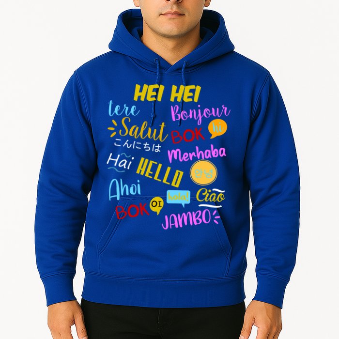 Hello Word In Different Languages Travel And Teacher Hoodie