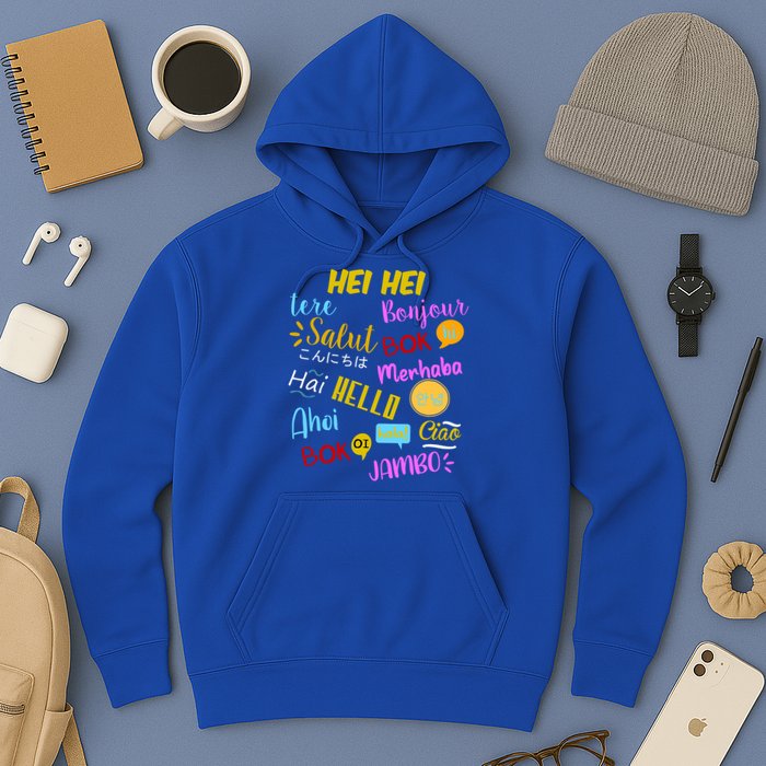Hello Word In Different Languages Travel And Teacher Hoodie