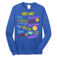 Hello Word In Different Languages Travel And Teacher Long Sleeve Shirt