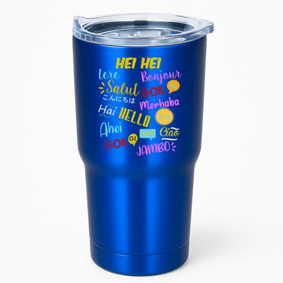 Hello Word In Different Languages Travel And Teacher Tumbler