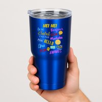 Hello Word In Different Languages Travel And Teacher Tumbler