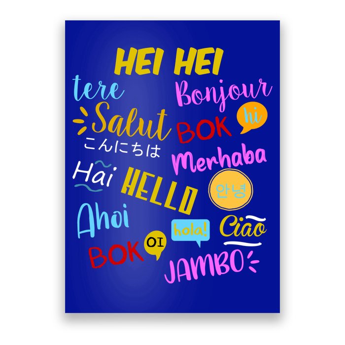 Hello Word In Different Languages Travel And Teacher Poster
