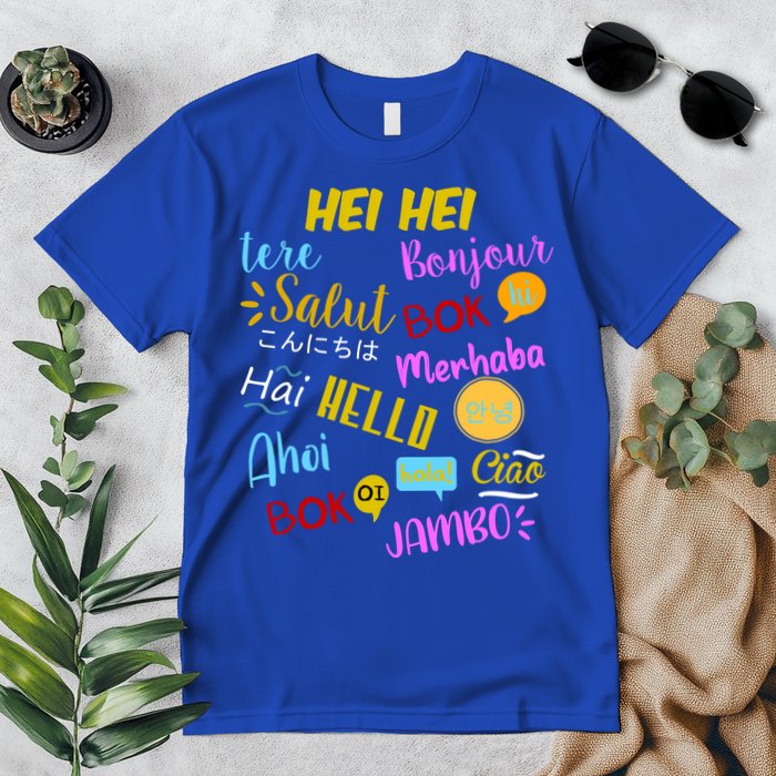 Hello Word In Different Languages Travel And Teacher Premium T-Shirt