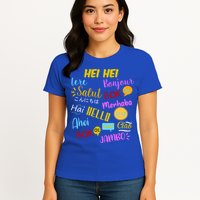 Hello Word In Different Languages Travel And Teacher Womens T-Shirt