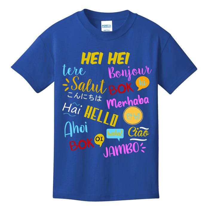 Hello Word In Different Languages Travel And Teacher Kids T-Shirt