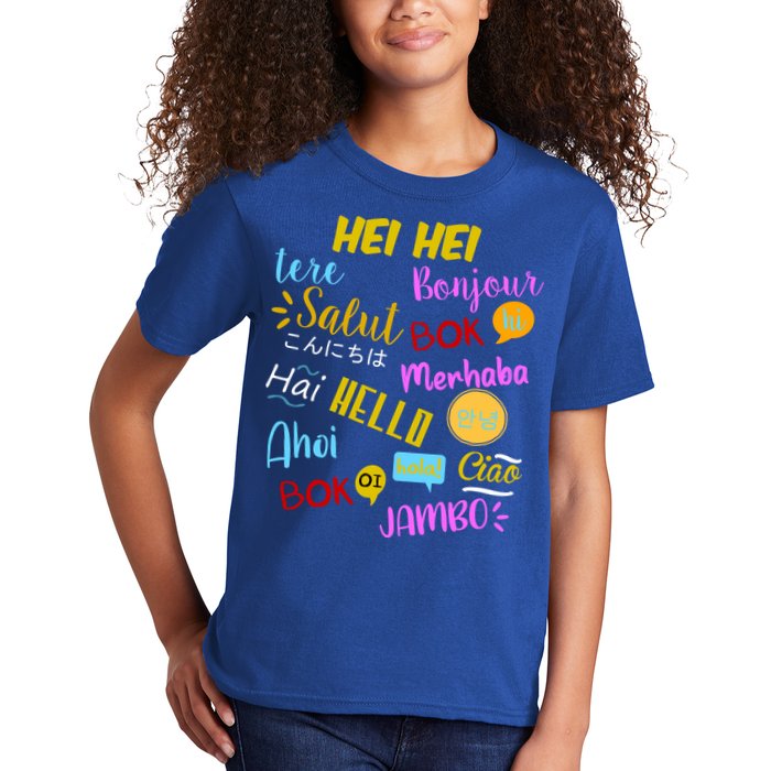 Hello Word In Different Languages Travel And Teacher Kids T-Shirt