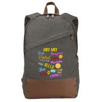 Hello Word In Different Languages Travel And Teacher Cotton Canvas Backpack