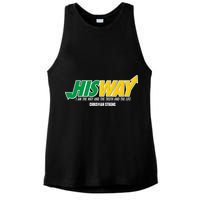 His Way I Am The Way The Truth And The Life Christian Strong Ladies PosiCharge Tri-Blend Wicking Tank