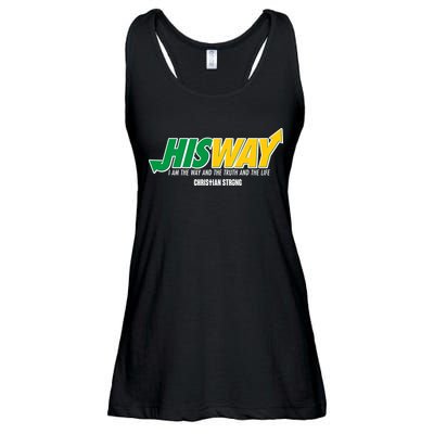 His Way I Am The Way The Truth And The Life Christian Strong Ladies Essential Flowy Tank