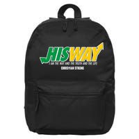 His Way I Am The Way The Truth And The Life Christian Strong 16 in Basic Backpack